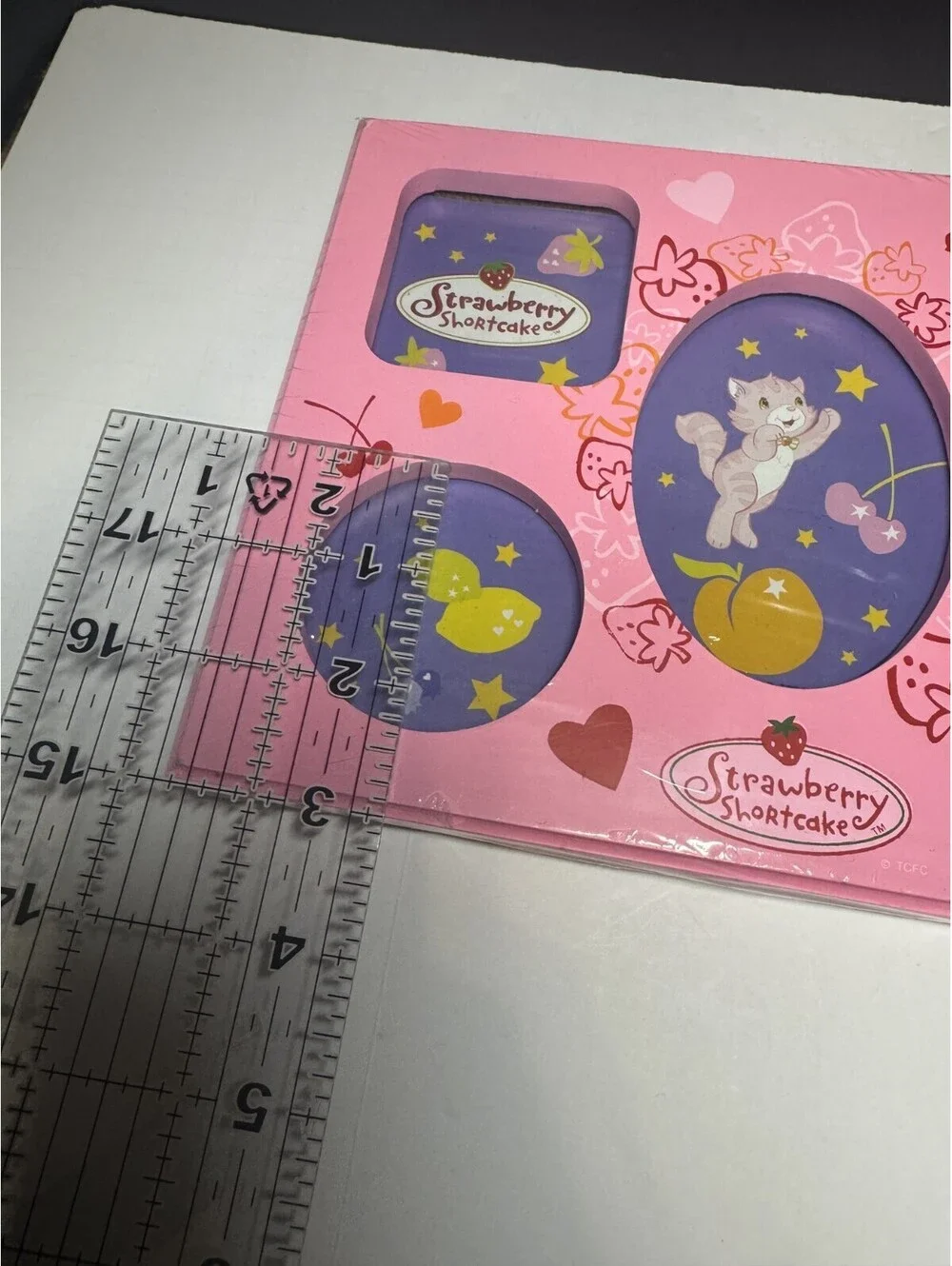 Vintage Strawberry Shortcake Picture Frame 5 Small Photos Pink 2008 - 9.5x7